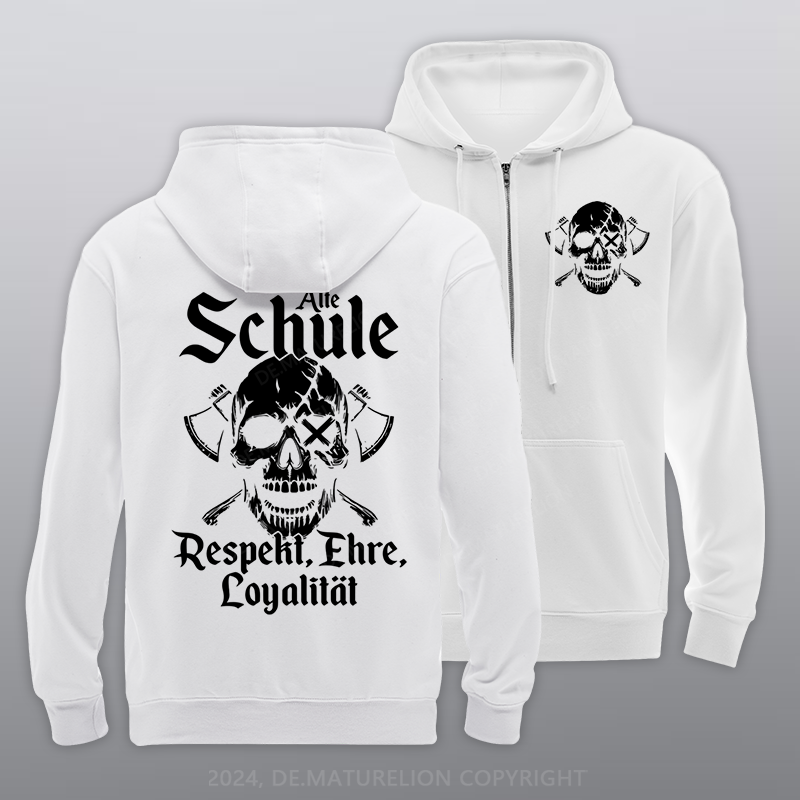 Maturelion Alte Schule Reißverschluss Hoodie
