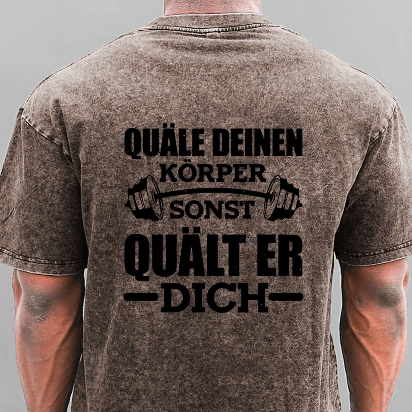 Gym Fitness Training Sport Gewaschene Vintage T-Shirt
