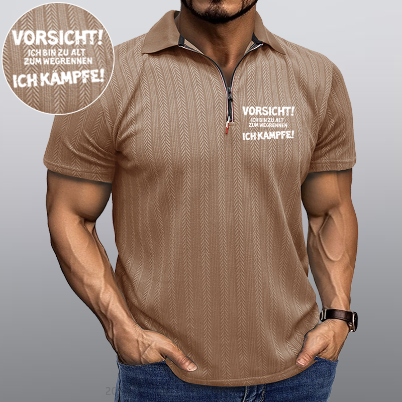 Maturelion Vorsicht Ich Bin Zu Alt Zum Wegrennen Ich Kämpfe Kragen T-Shirt
