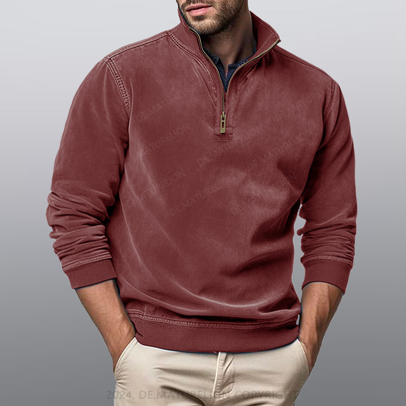 Maturelion Männer Stehkragen Poloshirt