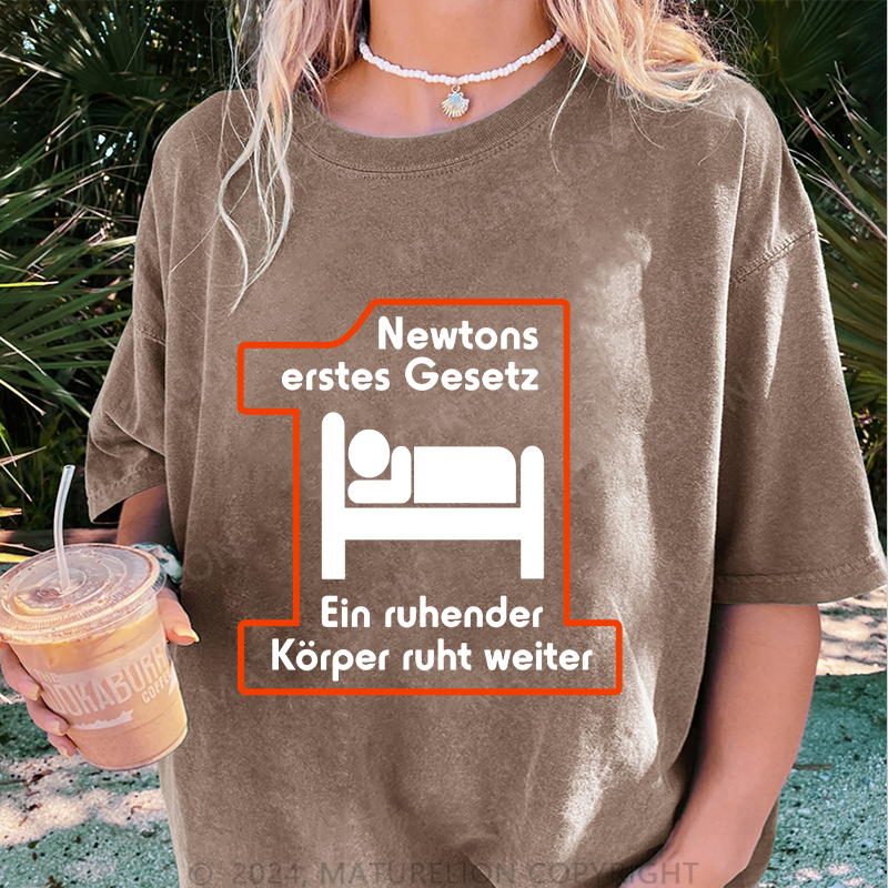 Maturelion Newtons Erstes Gesetz Damen Gewaschene Vintage T-Shirt