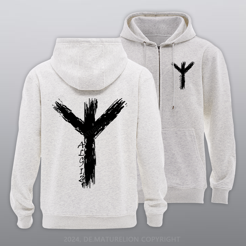 Maturelion Mit Algiz Reißverschluss Hoodie