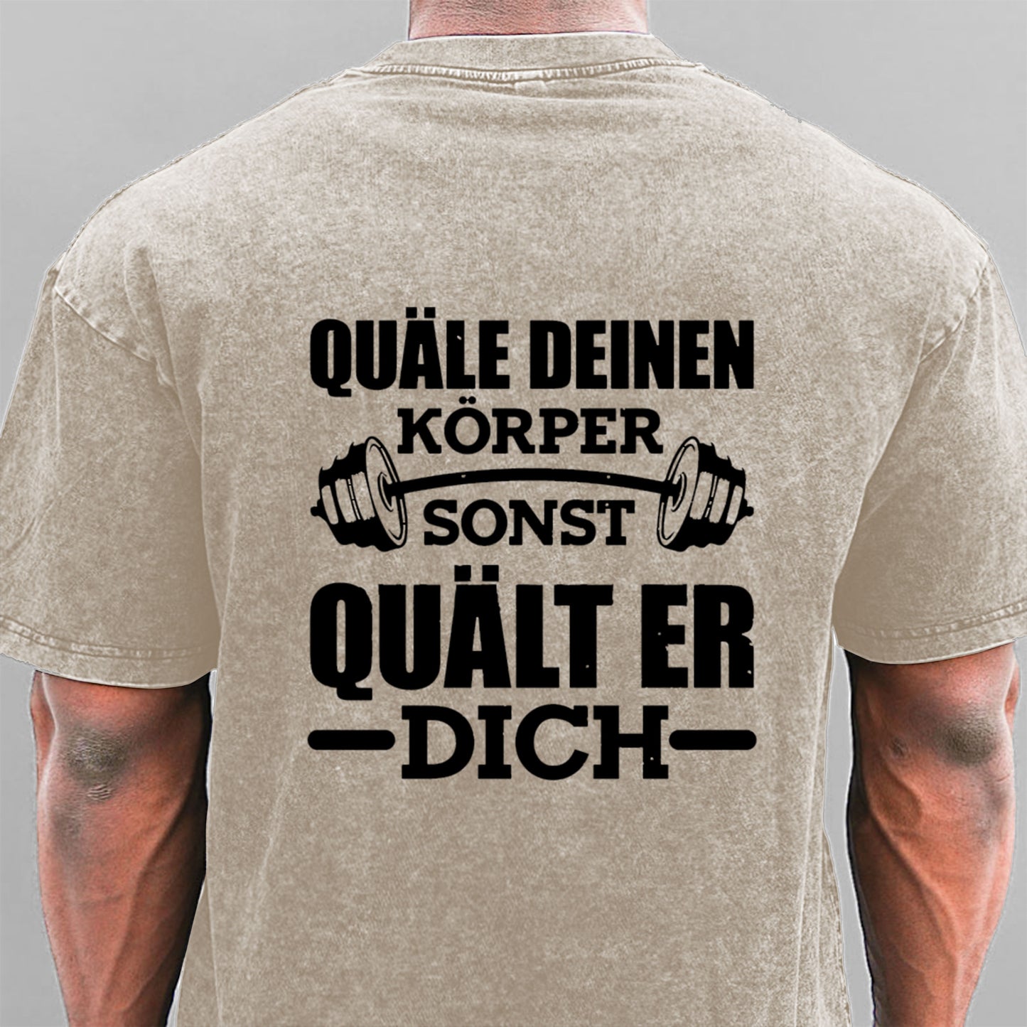 Gym Fitness Training Sport Gewaschene Vintage T-Shirt