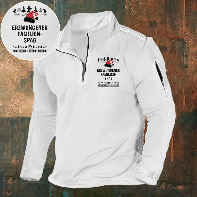 Erzwungener Familienspaß Stehkragen Reißverschluss Polo Shirt