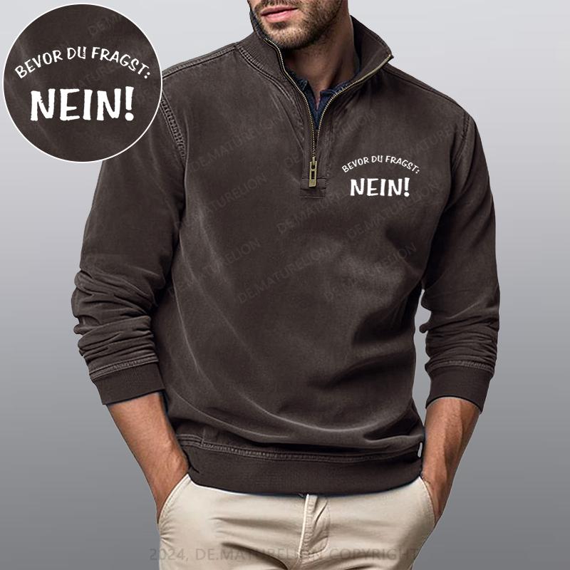 Maturelion Bevor Du Fragst Nein Stehkragen Poloshirt