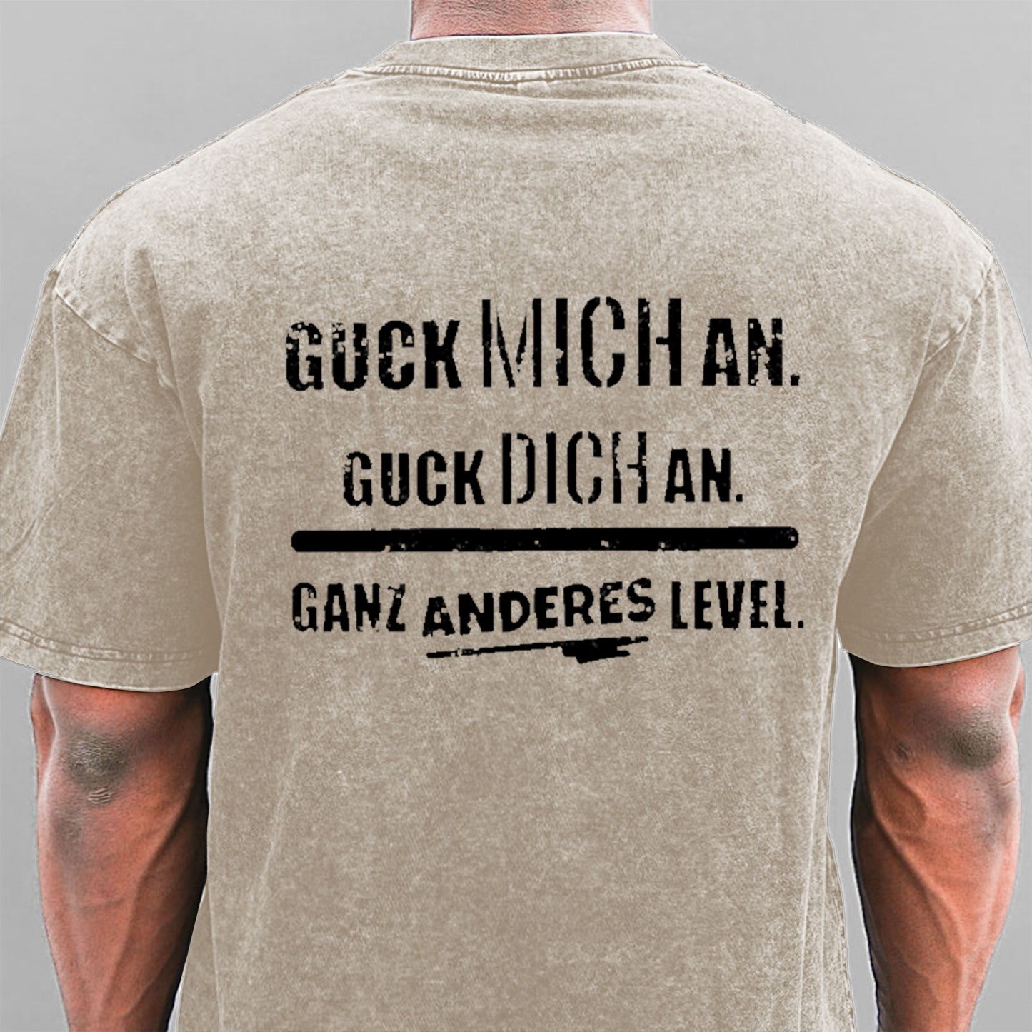 Guck Mich An Guck Dich An Ganz Anderes Level Gewaschene Vintage T-Shirt