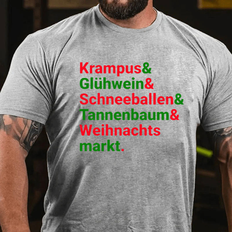 Krampus Glühwein Schneeballen Tannenbaum Weihnachtsmarkt T-Shirt