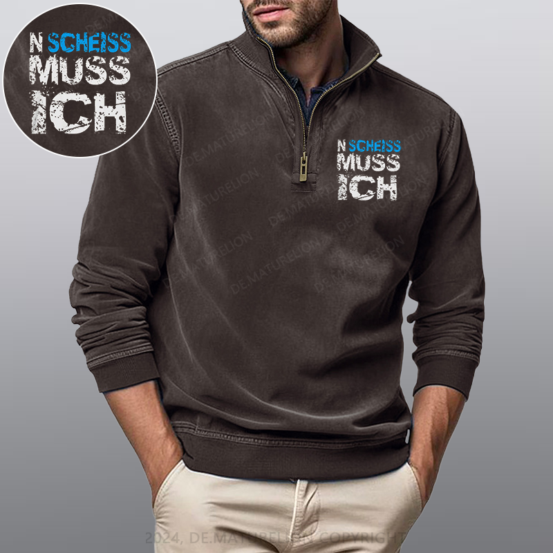 Maturelion N Scheiss muss ich Stehkragen Poloshirt
