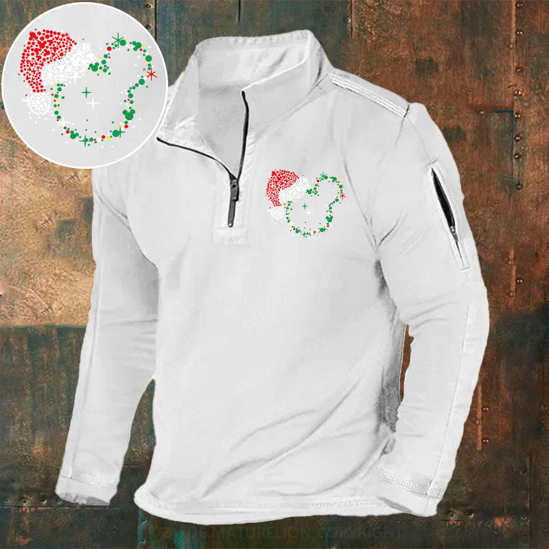 Weihnachten Stehkragen Reißverschluss Polo Shirt