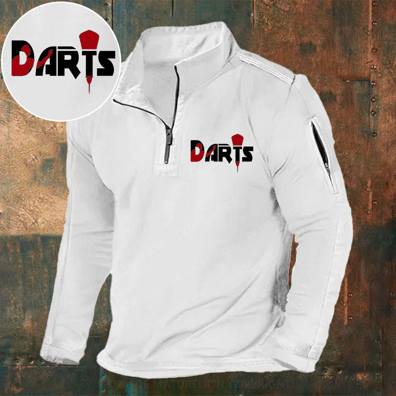 Darts Sport Stehkragen Reißverschluss Polo Shirt