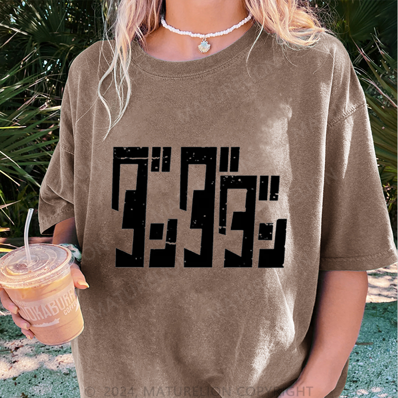 Maturelion Damen Gewaschene Vintage T-Shirt