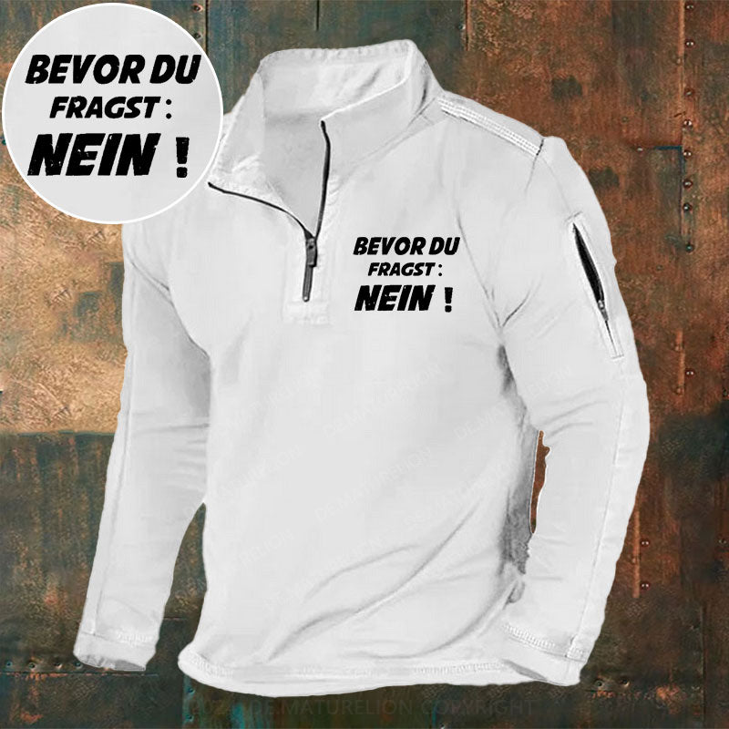 Bevor Du Fragst Nein! Stehkragen Reißverschluss Polo Shirt
