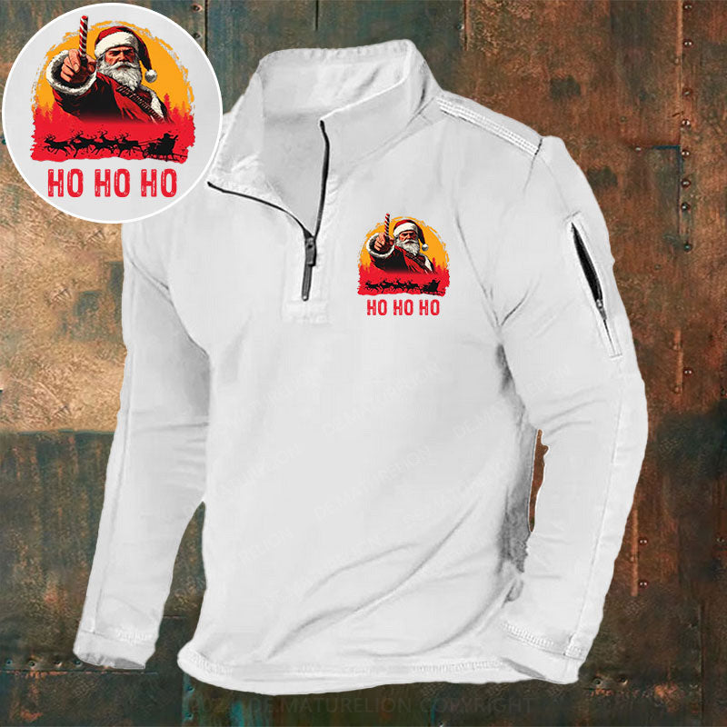 Ho Ho Ho Stehkragen Reißverschluss Polo Shirt