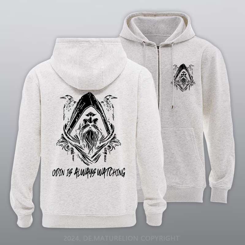 Maturelion Odin is Always watching Reißverschluss Hoodie