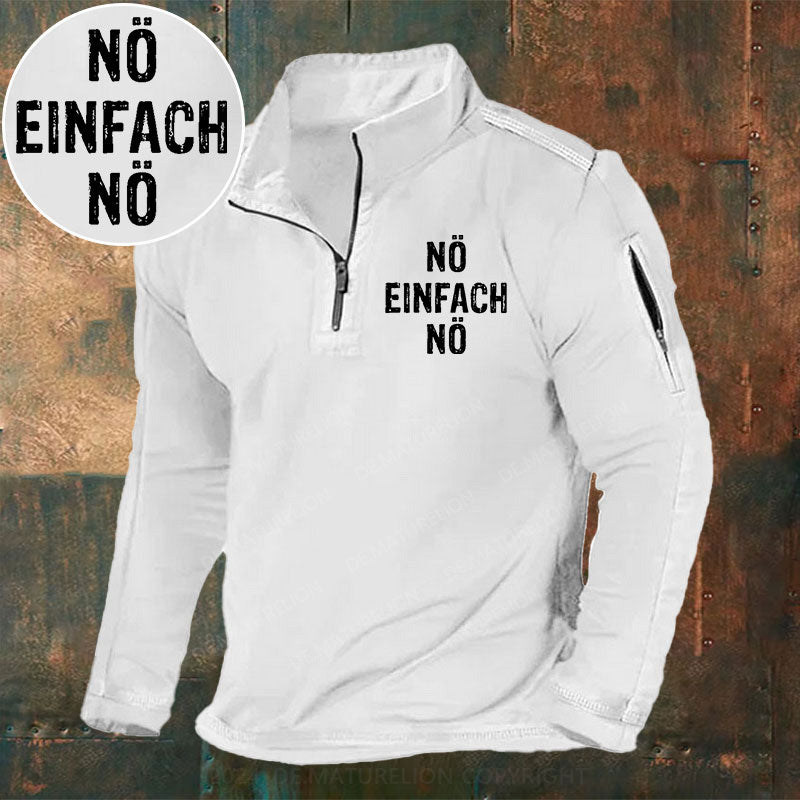 Nö Einfach Nö Stehkragen Reißverschluss Polo Shirt
