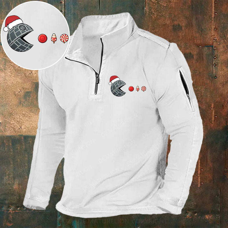 Eis Frohe Weihnachten Stehkragen Reißverschluss Polo Shirt