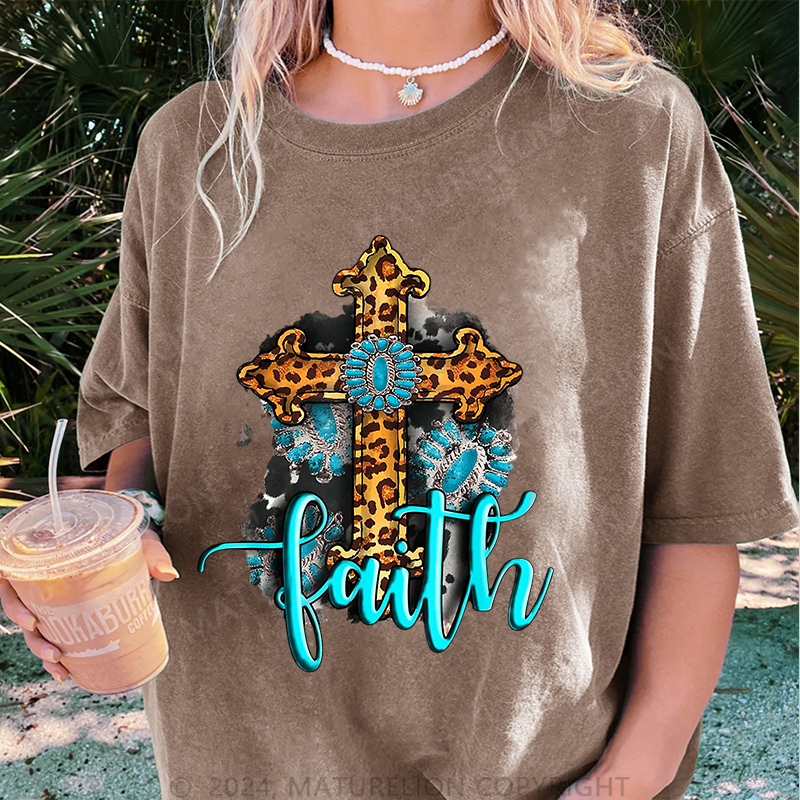 Maturelion Die Glaube Damen Gewaschene Vintage T-Shirt
