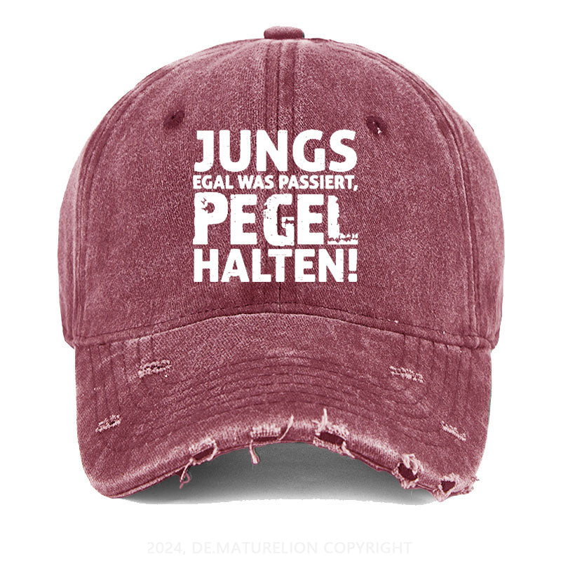 Jungs Egal Was Passiert Pegel Halten Gewaschene Vintage Cap