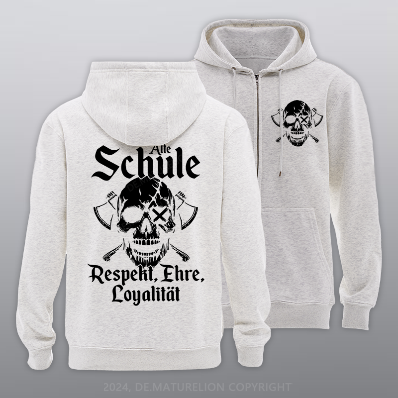 Maturelion Alte Schule Reißverschluss Hoodie