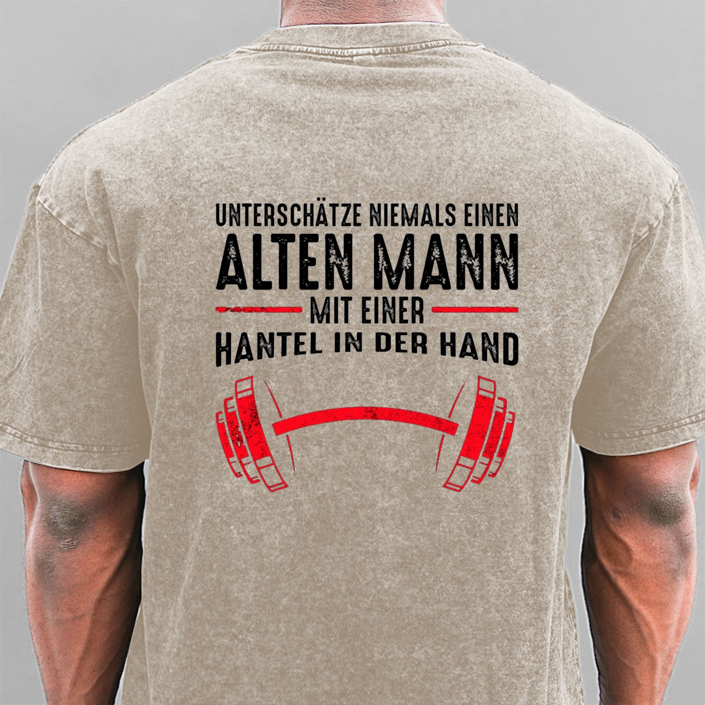 Fitness Retro Männer Gewaschene Vintage T-Shirt