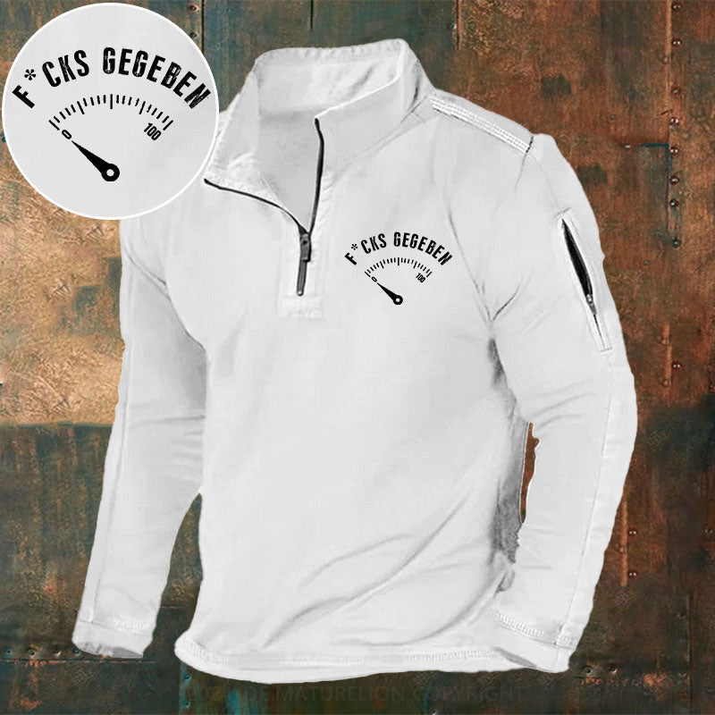F*cks gegeben Stehkragen Reißverschluss Polo Shirt