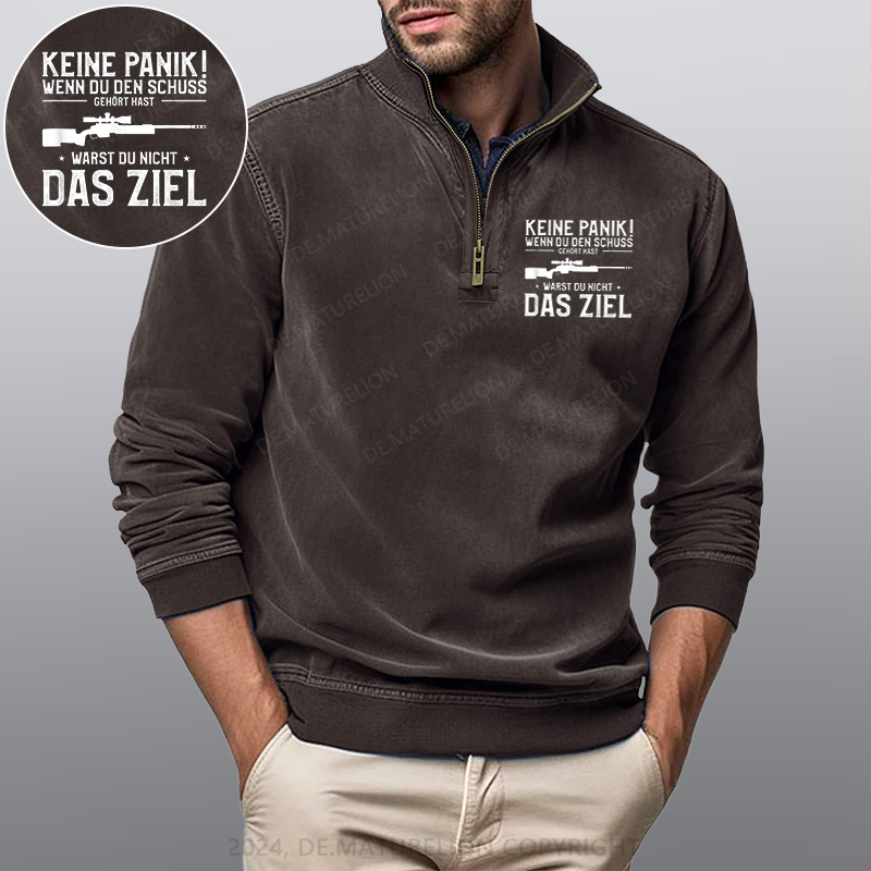 Maturelion Keine Panik! Wenn Du den Schuss nicht gehört hast für Jäger Stehkragen Poloshirt
