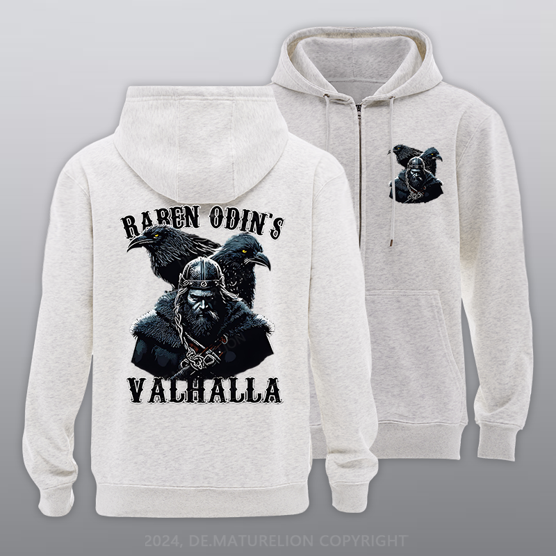 Maturelion Raben Odins Reißverschluss Hoodie