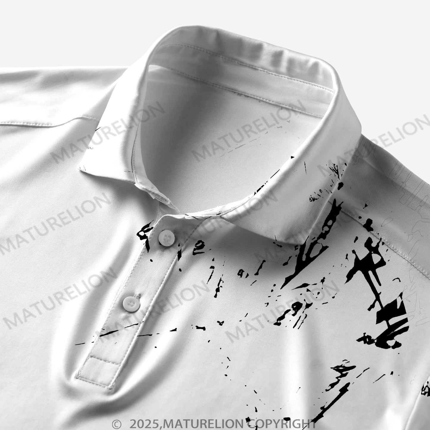 Maturelion Männer Voll-Print Polo Shirt