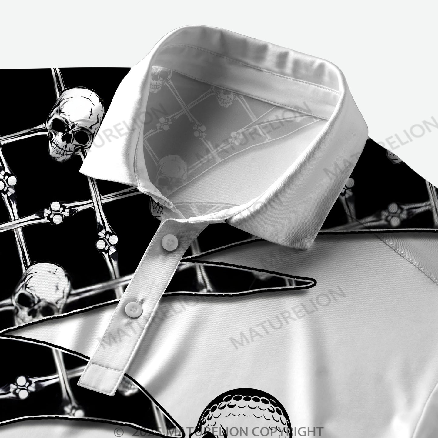 Maturelion Männer Voll-Print Polo Shirt