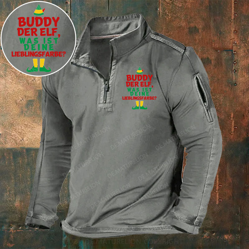 Buddy der Elf, Was ist deine Lieblingsfarbe? Stehkragen Reißverschluss Polo Shirt