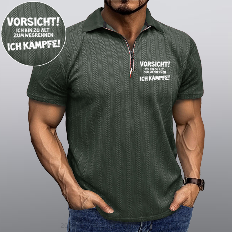 Maturelion Vorsicht Ich Bin Zu Alt Zum Wegrennen Ich Kämpfe Kragen T-Shirt