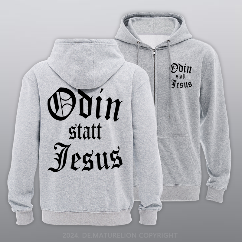 Maturelion Odin statt Jesus Reißverschluss Hoodie