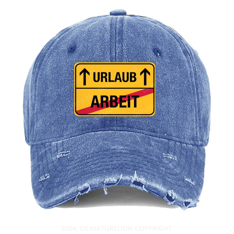 Keine Arbeit! Nur Urlaub! Gewaschene Vintage Cap