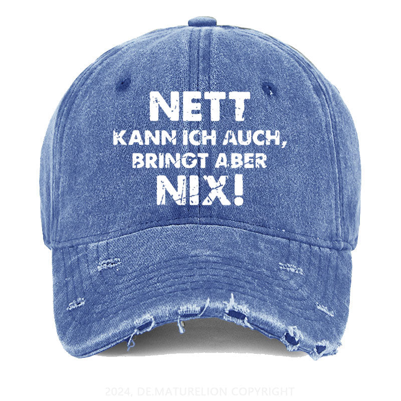 Nett Kann Ich Auch Bringt Aber Nix Gewaschene Vintage Cap