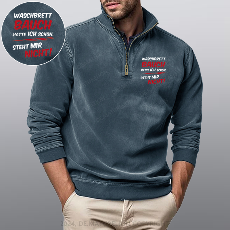 Maturelion Waschbrett Bauch Hatte Ich Schon Steht Mir Nicht Stehkragen Poloshirt