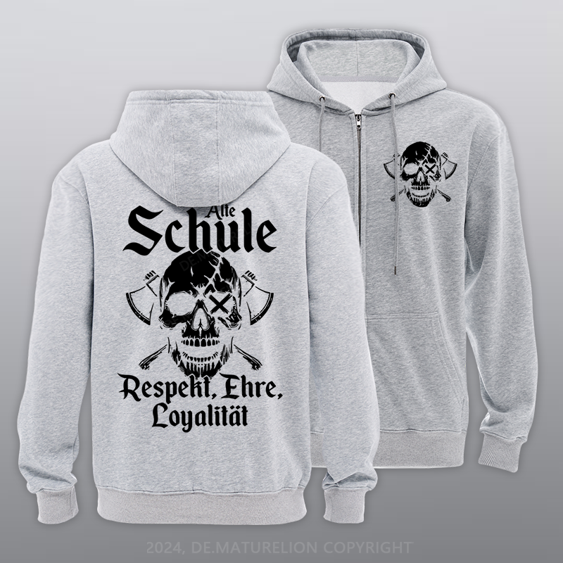 Maturelion Alte Schule Reißverschluss Hoodie