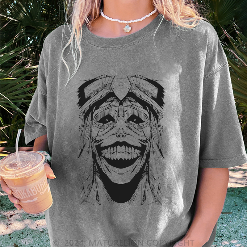 Maturelion Solo Damen Gewaschene Vintage T-Shirt