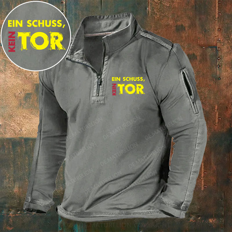 Ein Schuss Kein Tor Stehkragen Reißverschluss Polo Shirt