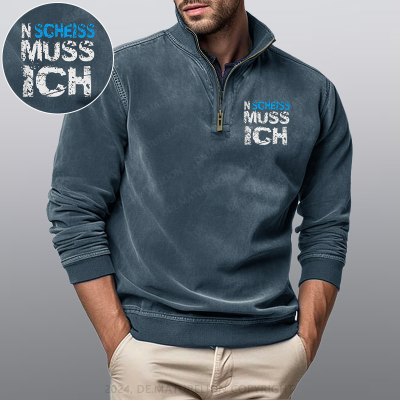 Maturelion N Scheiss muss ich Stehkragen Poloshirt