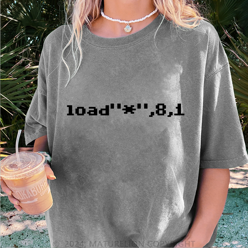 Maturelion Load Damen Gewaschene Vintage T-Shirt