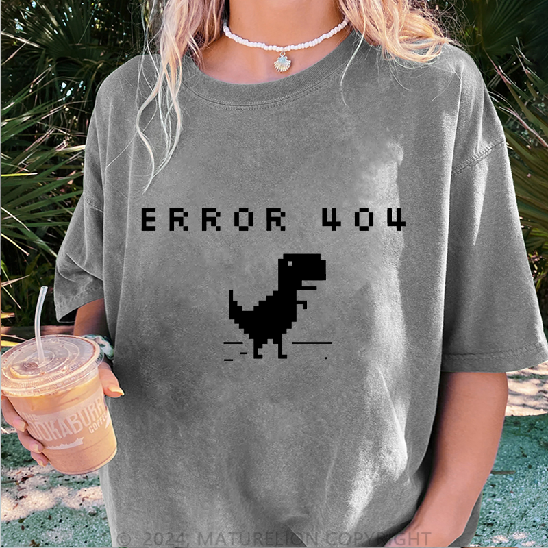 Maturelion Error 404 Damen Gewaschene Vintage T-Shirt