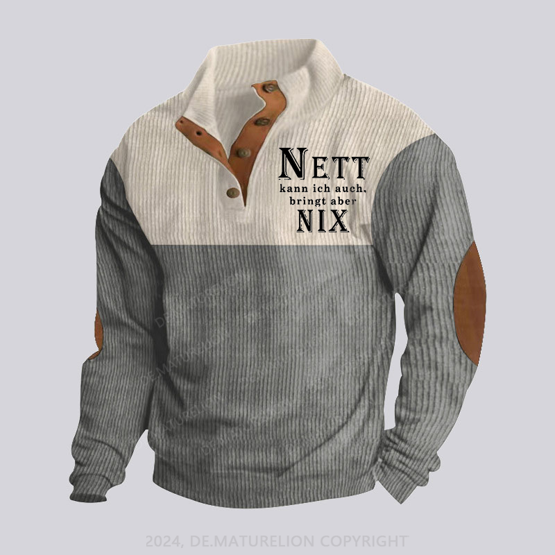 Maturelion Nett Kann Ich Auch Bringt Aber Nix Stehkragen Knopf Polo Shirt