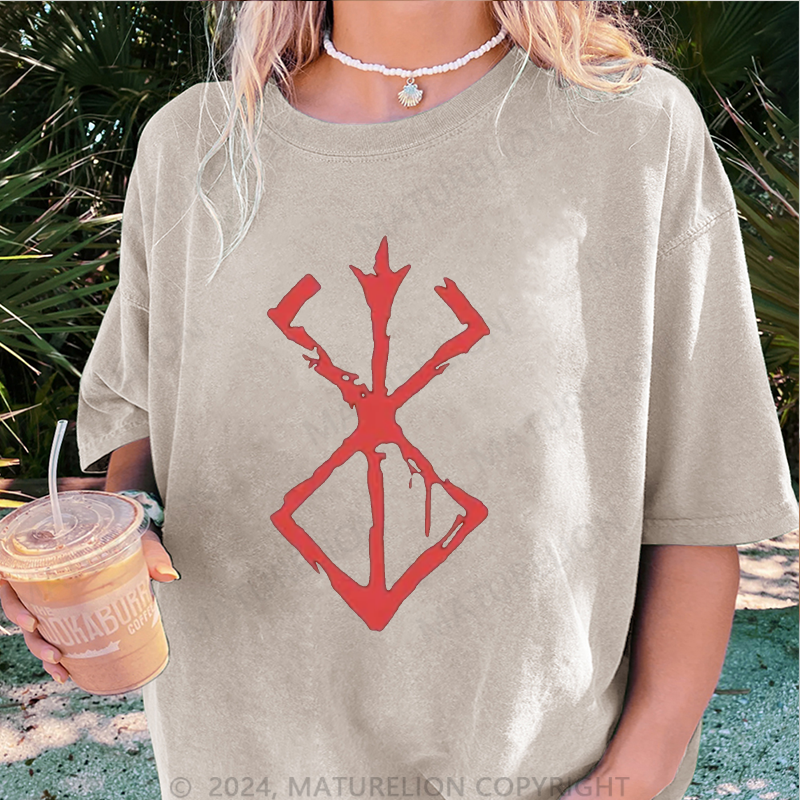 Maturelion Berserker Schädel Damen Gewaschene Vintage T-Shirt