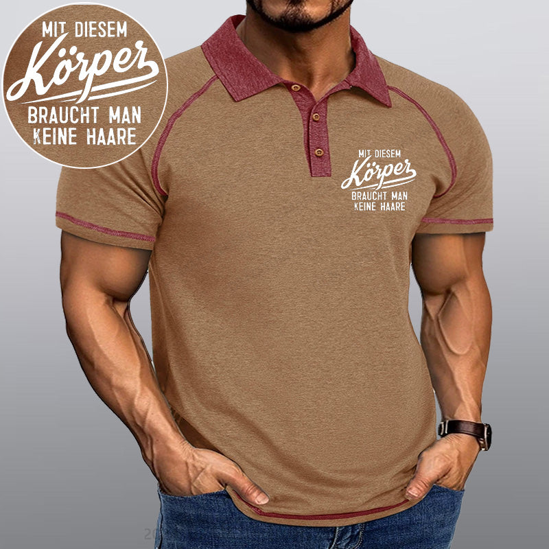 Maturelion Mit diesem Körper braucht man keine Haare Kragen T-Shirt