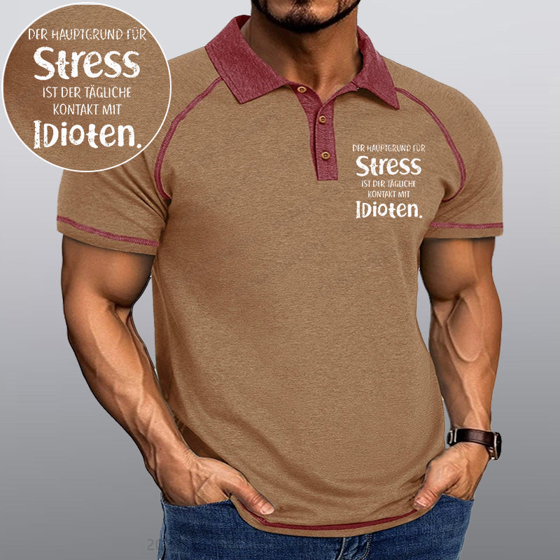 Maturelion Der Hauptgrund Für Stress Ist Der Tägliche Kontakt Mit Idioten Kragen T-Shirt
