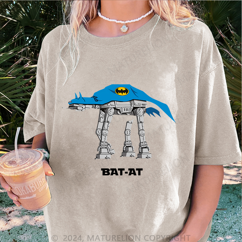 Maturelion BAT-AT Damen Gewaschene Vintage T-Shirt