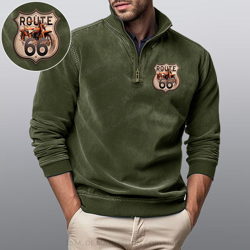 Maturelion Route 66 Stehkragen Poloshirt