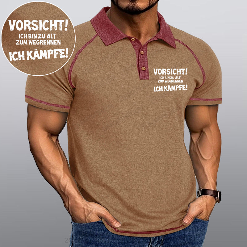 Maturelion Vorsicht Ich Bin Zu Alt Zum Wegrennen Ich Kämpfe Kragen T-Shirt