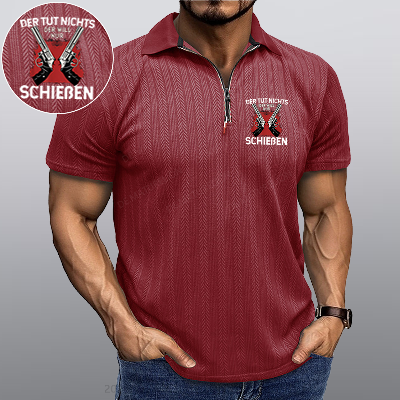 Maturelion Schießen Waffe Kragen T-Shirt