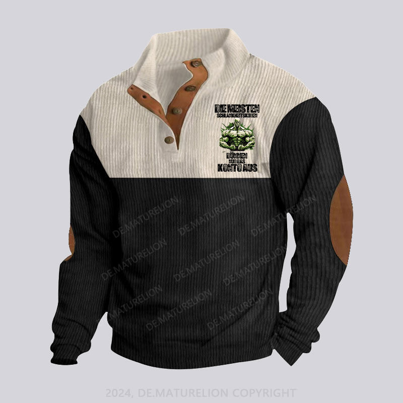 Maturelion Die meisten Schlankheitskuren dünnen nur das Konto aus Stehkragen Knopf Polo Shirt